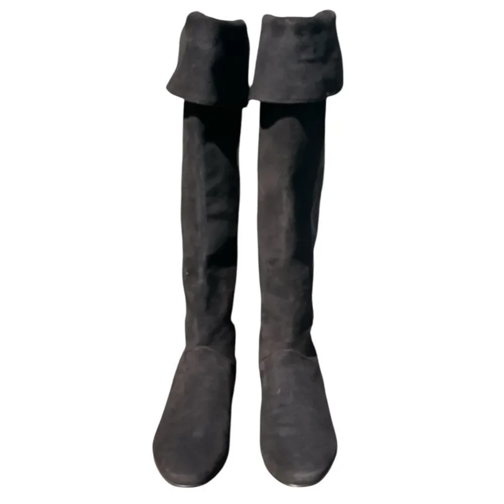 Tory Burch Black Suede Over The Knee Boots Size 8 1/2